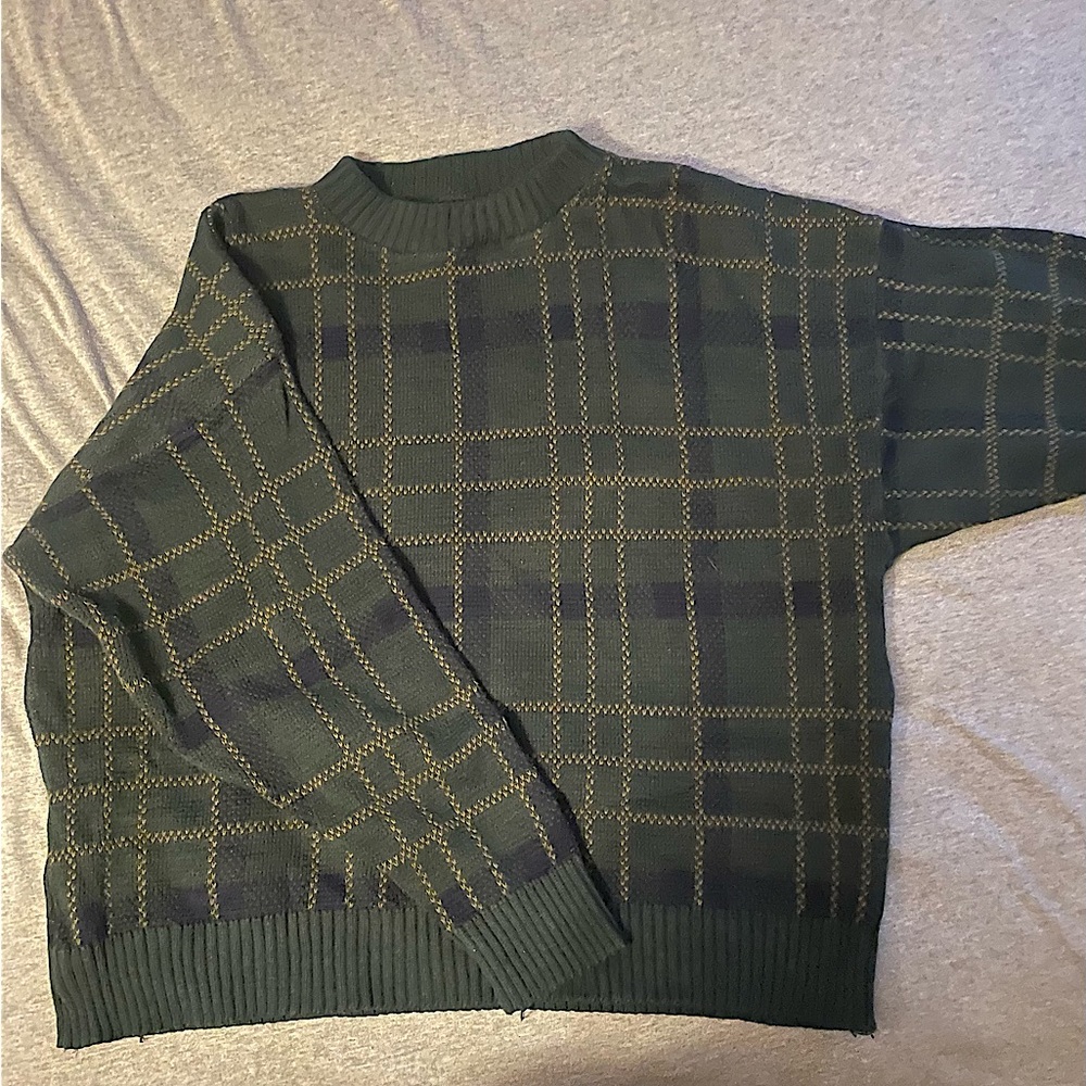 Cotton Plaid Sweater